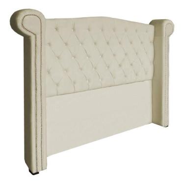 Imagem de Cabeceira Estofada Sienna Para Cama Box Casal 140 Cm Suede Marfim - LO