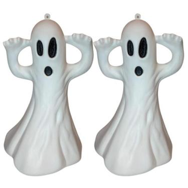 Imagem de Kit c/2 Fantasma Plástico Decoração Halloween Pendurar Festa - Genéric