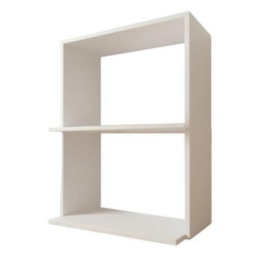 Imagem de Suporte Nicho De Parede DUPLO Microondas Forno Branco 84x63x45cm - BMS