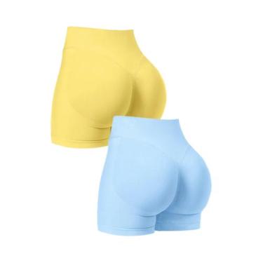 Imagem de Shorts De Yoga Sem Costura De Cintura Alta E Alta Elasticidade, Calças