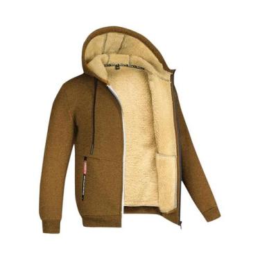 Imagem de Jaqueta Masculina De Camuflagem Com Capuz, Fleece, Inverno, Manga Comp
