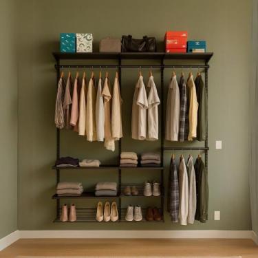 Imagem de Closet Aberto Modulado Solteiro 205cm Legacy Preto - Closet Home