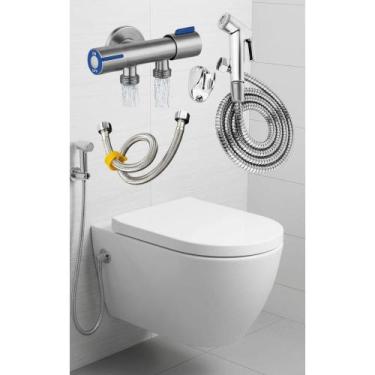 Imagem de Ducha Higiênica Dupla Saída Inox Cromada - Moderno e Durável - Congrat