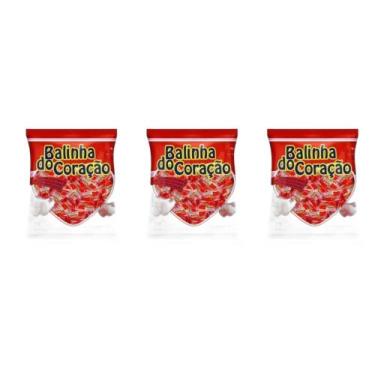 Imagem de Kit 03 Balinha Coracão Florestal Morango 32 Unidades De 108G