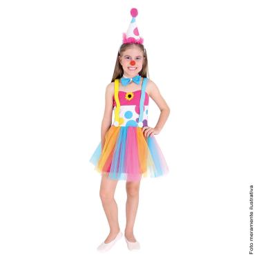 Imagem de Fantasia Palhacinha de Circo Vestido Infantil - Carnaval G