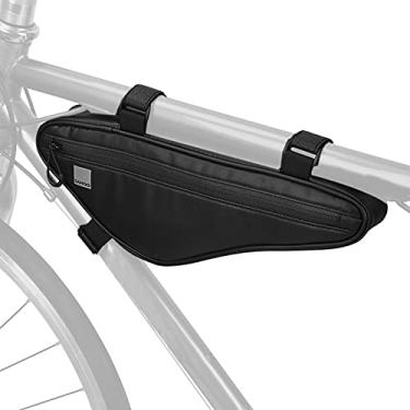 Imagem de yeacher Bolsa com estrutura para bicicleta Bolsa para bicicleta impermeável Bolsa para bicicleta em triângulo Bolsa para bicicleta sob o tubo Bolsa com estrutura frontal de grande capacidade Bolsa para