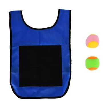 Imagem de Conjunto de jogo Dodgeball, conjunto de brinquedos Stick Dodge Ball jogo interativo colete autoadesivo para jogo diário(azul)