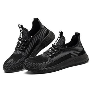 Imagem de Jueshanzj Hida Safety Shoes Sapatos de segurança masculinos para trabalho e utilidade, Preto, 5.5