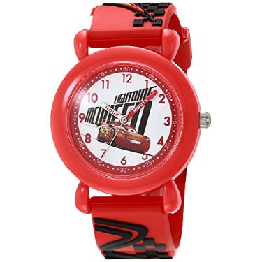 Imagem de DISNEY Relógio de quartzo japonês para meninos com pulseira de plástico, vermelho, 16 (modelo: WDS000324)