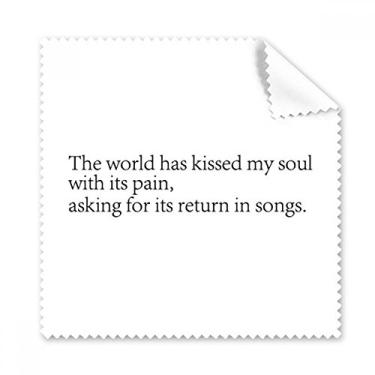 Imagem de Pano de limpeza de tela de telefone com citação de poesia World Kissed My Soul 5 peças