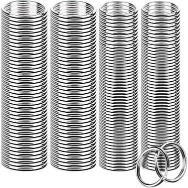 Imagem de FANDAMEI 200 peças de chaveiros divididos para chaveiros e artesanatos de arte (25 mm / 0,98 polegadas 100 peças, 28 mm / 1,1 polegadas 100 peças)