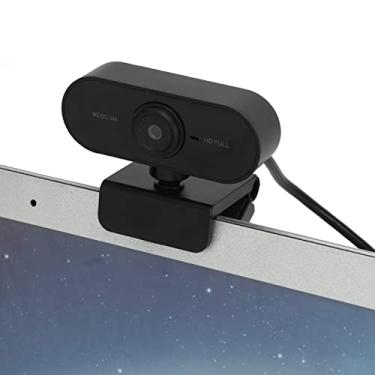 Imagem de Webcam 1080P com microfone, câmera de vídeo de classe on-line USB 2.0 ao vivo, câmera de computador portátil de ângulo máximo de 180 graus, para conferência e vídeo