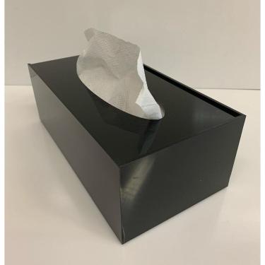 Imagem de Caixa Porta Lenços De Papel Em Acrílico Cristal Preto