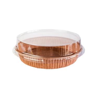 Imagem de Forma Torta Biodegradável com Tampa Marrom 16 x 3cm c/ 5un