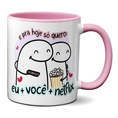 Imagem de Caneca Flork Namorados E Pra Hoje Só Quero Eu+Você+Séries (Rosa)