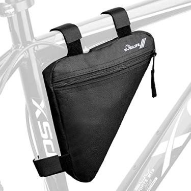Imagem de BOBILIFE Bolsa triangular para bicicleta – Bolsa de selim de tubo superior triangular, armazenamento de bicicleta, para bicicletas de estrada e montanha, Preto, 1.5L, Bolsa para ciclismo