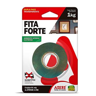 Imagem de FITA DUPLA FACE ACRILICA TRANSPARENTE ADERE FITA FORTE 24MMX02M