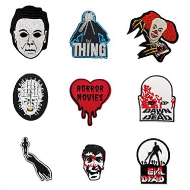 Imagem de The Dancing Clown Hellraiser Pinhead Michael Myers Dawn of The Dead Série de filmes de terror TV Halloween bordado ferro no patch