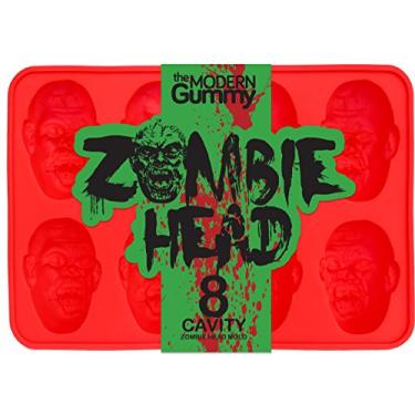 Imagem de Molde de cabeça de zumbi da The Modern Gummy, silicone, 8 cavidades realistas por molde, para gelatina, chocolates, topos de cupcake, Halloween, festa de zumbi