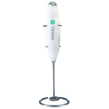 Imagem de Espumador de leite Tenzo Original para Lattes Matcha - Misturador de bebidas para café Matcha Cappuccino Chocolate quente (branco)