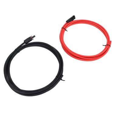 Imagem de Cabo de extensão solar, PPO Material 10AWG Conjunto de cabos de painel solar conector fêmea macho design de travamento automático de baixa perda Proteção UV para aplicação de energia (3,5 m)