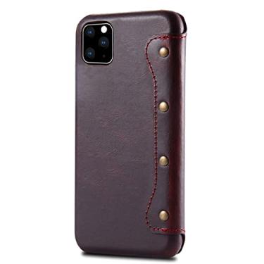 Imagem de Capa para iPhone 14/14 Pro/14 Plus/14 Pro Max, coldre de couro para telefone com fecho magnético bolsa de celular porta-cartão carteira de couro flip à prova de choque, vermelho, 14 Plus 6,7 polegadas