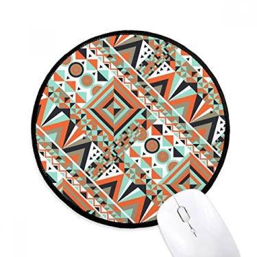 Imagem de Tapete de mouse quadrado triangular padrão de ilustração geométrica desktop escritório tapete redondo para computador