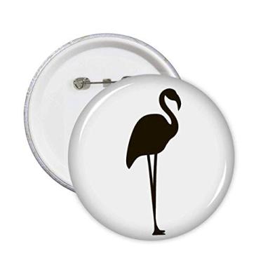 Imagem de Broche de flamingo preto bonito retrato de animal broche crachá botão decoração acessório 5 peças
