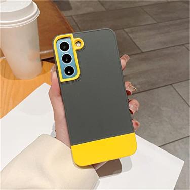 Imagem de Capa fosca de cor contrastante 3 em 1 para Samsung S22 Ultra Plus S21FE A53 A73 A33 A13 A52 A72 A32 A22 A12 A21S A50 Capa de silicone macio, cinza, para A22 5G