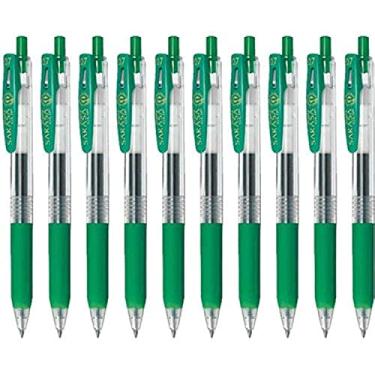 Imagem de Clipe Zebra Sarasa 0,7 caneta de tinta de gel retrátil, aderência de borracha, 0,7 mm, tinta verde, conjunto de 10