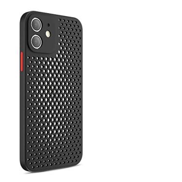 Imagem de Capa de telefone respirável com dissipação de calor para iPhone 12 Mini 14 13 11 Pro Max X XS MAX XR 7 8 Plus SE2020 Capa lisa de silicone macio, preto, outro