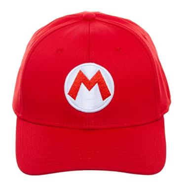 Imagem de Mario: Boné de ajuste flexível, Vermelho, One Size