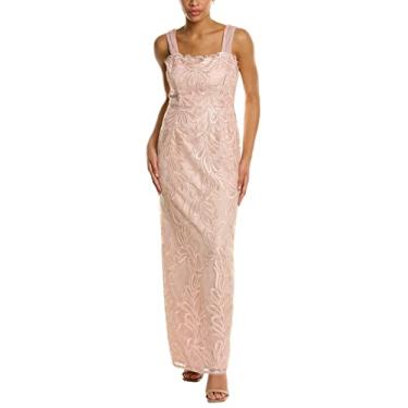 Imagem de Adrianna Papell Vestido feminino de coluna, bordado com fita, blush, Blush, 46