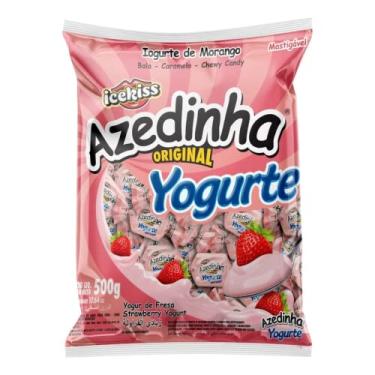 Imagem de Bala Mastigável Azedinha Iogurte Original Yogurte De Morango 500g