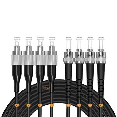 Imagem de Jeirdus Cabo de Fibra Óptica 4 Core 9/125 SM 150 metros FC para ST Outdoor Armored 4 Core 9/125 SM Cabo de Patch Óptico Singlemode FC-ST