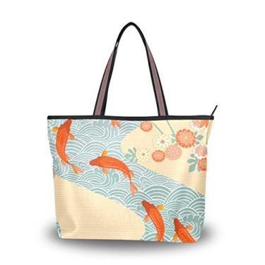 Imagem de Bolsa de ombro de carpa para nadar sobre o rio, bolsa de ombro para mulheres e meninas, Multicolorido., Medium