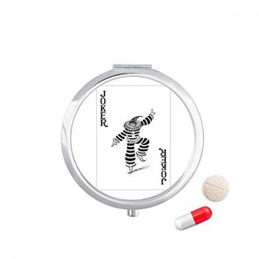 Imagem de Caixa de comprimidos com padrão de baralho Coringa preto, caixa de armazenamento de medicamentos, dispensador