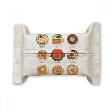 Imagem de Porta-lenços faciais tradicionais de Singapura Saborosos com suporte para cobertura de papel e saco de linho de algodão