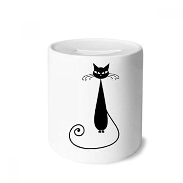 Imagem de DIYthinker Caixa de moedas de cerâmica com desenho de animal para o dia das bruxas, caixa de dinheiro para presente de cofrinho