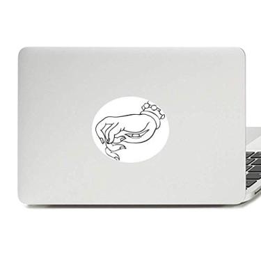 Imagem de Adesivo de notebook com desenho de linha de mão e olho de cultura com emblema de vinil para laptop
