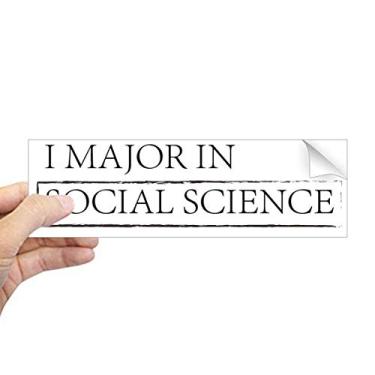 Imagem de DIYthinker Adesivo retangular com citação I Major in Social Science para notebook, janela