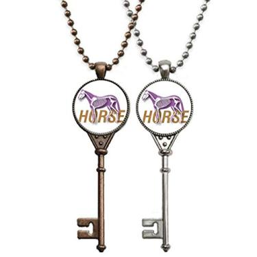 Imagem de OFFbb-USA Tipo de corpo esqueleto de cavalo art deco, presente, chaveiro, pingente, joias, decoração de casal
