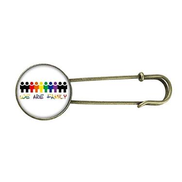 Imagem de LGBT Bandeira de arco-íris We are Family, broche de metal retrô, joia com clipe
