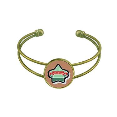 Imagem de Bracelete retrô de Natal com ícone de desenho animado e estrela de Natal