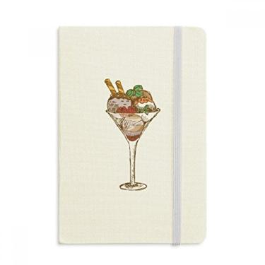 Imagem de Caderno de anotações com estampa de folhas de flor e sorvete com capa dura de tecido oficial