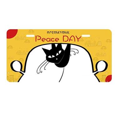 Imagem de DIYthinker Climb Rail Placa de carro Gato Preto Halloween Animal Decoração Dia da Paz