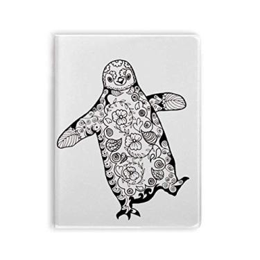 Imagem de Caderno de desenho de pinguim fofo desajeitado com desenho de animal, capa de chiclete, diário de capa macia