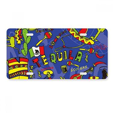 Imagem de DIYthinker Tequila Sombrero Guitar Chili Mexico Elment Placa Decoração Aço Inoxidável Automóvel