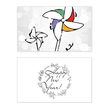 Imagem de Windmill Weather Wind Ilustration Pattern New Year Festival Greeting Card Bless Message Gift