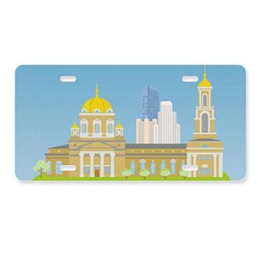 Imagem de DIYthinker Ekaterinburg Placa de licença padrão símbolo nacional Rússia acessório de aço inoxidável para decoração de carro